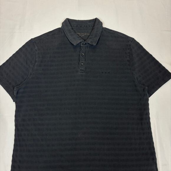 John Varvatos Star USA Polo Men's Medium Textured Stripe Minimalist - Picture 2 of 11